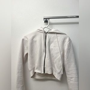 Pretty little thing white cropped zip up